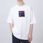 AI妖怪大図鑑のネオン妖怪　エモナ Oversized T-Shirt