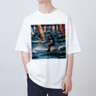 AQUAMETAVERSEのsupとwindsurfingレース　エンジェル717 2065 オーバーサイズTシャツ