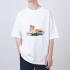 ときどき。よりみち日和。のインテリなフォックステリア　グリーン系 Oversized T-Shirt