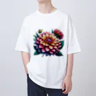 Have-good-luckのふんわりした花「ダリア」 Oversized T-Shirt