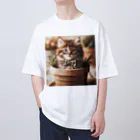 yuo1040yamato Soraの初めて作りました 猫さん オーバーサイズTシャツ