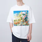 huwari-hanaakariのバラ オーバーサイズTシャツ