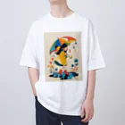 AQUAMETAVERSEのカラフルな雨の日  Hime  2530 Oversized T-Shirt