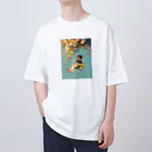 AQUAMETAVERSEの花ブランコに揺られ喜ぶ女の子　ラフルール　1859 オーバーサイズTシャツ