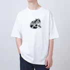 eveeveの浮世絵の三毛猫　白黒 Oversized T-Shirt