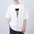 y-sasのファスナー猫　三毛猫 Oversized T-Shirt