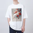 AQUAMETAVERSEの花の空間の中の美女　なでしこ1478 オーバーサイズTシャツ