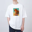 AQUAMETAVERSEのひまわり畑でキラキラ笑顔　BLUE PLUM  691 Oversized T-Shirt