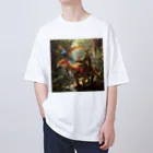 AQUAMETAVERSEの恐竜に乗ってジヤングル探険　なでしこ1478 Oversized T-Shirt