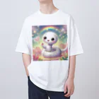 幸運アイテムデポの金運アップのファンシー白蛇ちゃん Oversized T-Shirt