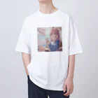 CAT WARのネコと花見 Oversized T-Shirt