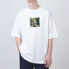 AI妖怪大図鑑のエイヒレ妖怪　炙りん坊 Oversized T-Shirt