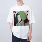 Riollaの緑の女の子 オーバーサイズTシャツ