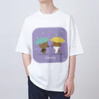 KIJISHIRO'S FACTORYの梅雨の時期に散歩しているキジシロ工場長 Oversized T-Shirt