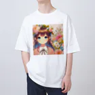 ピクセルパレットの可愛い女の子とお花10 Oversized T-Shirt