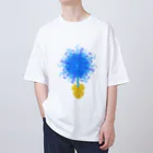 花色蓮人の水飛沫 花 Oversized T-Shirt