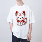 大江戸花火祭りのInari Fox Charm Magic～稲荷の狐3 Oversized T-Shirt