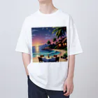 Paradise ExploreのMoonlit Palm Haven オーバーサイズTシャツ