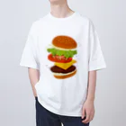 モツ煮子のフレッシュなハンバーガー オーバーサイズTシャツ