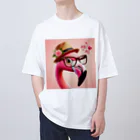 nail_aphroditeの素敵なフラミンゴさん オーバーサイズTシャツ