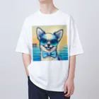 ちゃび助のメガネ犬 オーバーサイズTシャツ