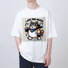 Onkakaka shopのたべねこToo much オーバーサイズTシャツ