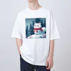 どさんこびより日和の雪ねこ Oversized T-Shirt