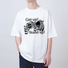 『NG （Niche・Gate）』ニッチゲート-- IN SUZURIのGet Up! Stand Up!(黒) オーバーサイズTシャツ