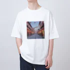 wine_wineのレトロ中華街の風景 オーバーサイズTシャツ