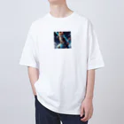 pipiroro1の宇宙をかけるミステリアスな猫 Oversized T-Shirt