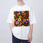 どさんこびより日和のいちめんの花々 オーバーサイズTシャツ