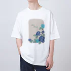 sb&colorの青いバラ オーバーサイズTシャツ