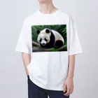 ジャパネットケフィアの竹の達人パンダ オーバーサイズTシャツ