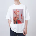 AQUAMETAVERSEの猫のファッションショー オーバーサイズTシャツ