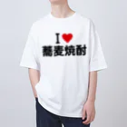 着る文字屋のI LOVE 蕎麦焼酎 / アイラブ蕎麦焼酎 オーバーサイズTシャツ