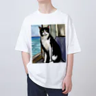 Ppit8の旅する猫 オーバーサイズTシャツ