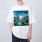 Rパンダ屋の「近未来風景グッズ」 Oversized T-Shirt