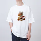 ドラゴンとわたしのドラゴンとビスケット Oversized T-Shirt