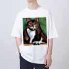 Ppit8のどっしりかまえる猫ちゃん オーバーサイズTシャツ