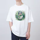 ゆめのかすずめの翠と緑 オーバーサイズTシャツ