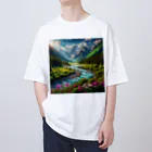 Rパンダ屋の「美しい山風景グッズ」 Oversized T-Shirt