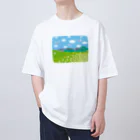 kimchinのテレビの<しばらくお待ちください>のテロップ画面 オーバーサイズTシャツ