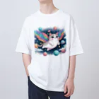 キャットパラダイス☆彡のユニ猫　宇宙空間 Oversized T-Shirt