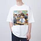 可愛い男の子イラスト販売所　By,keicyanの男の子　中学1年生　パソコン部 Oversized T-Shirt