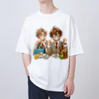 可愛い男の子イラスト販売所　By,keicyanの男の子　中学1年生　ランチタイム Oversized T-Shirt