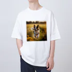 zigerparkのお花畑を駆ける犬 Oversized T-Shirt