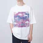 オンラインショップイエローリーフのユニコーン　ハート　赤　黒　青　可愛い Oversized T-Shirt