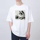 Zawashopの水墨画風ラグドール オーバーサイズTシャツ