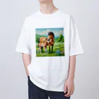 akinyan3128のお馬の親子 Oversized T-Shirt