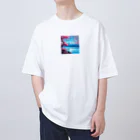 AOI__-の日本　富士山　桜 オーバーサイズTシャツ